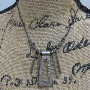 NWOT Chico's beaded metal statement cord necklace